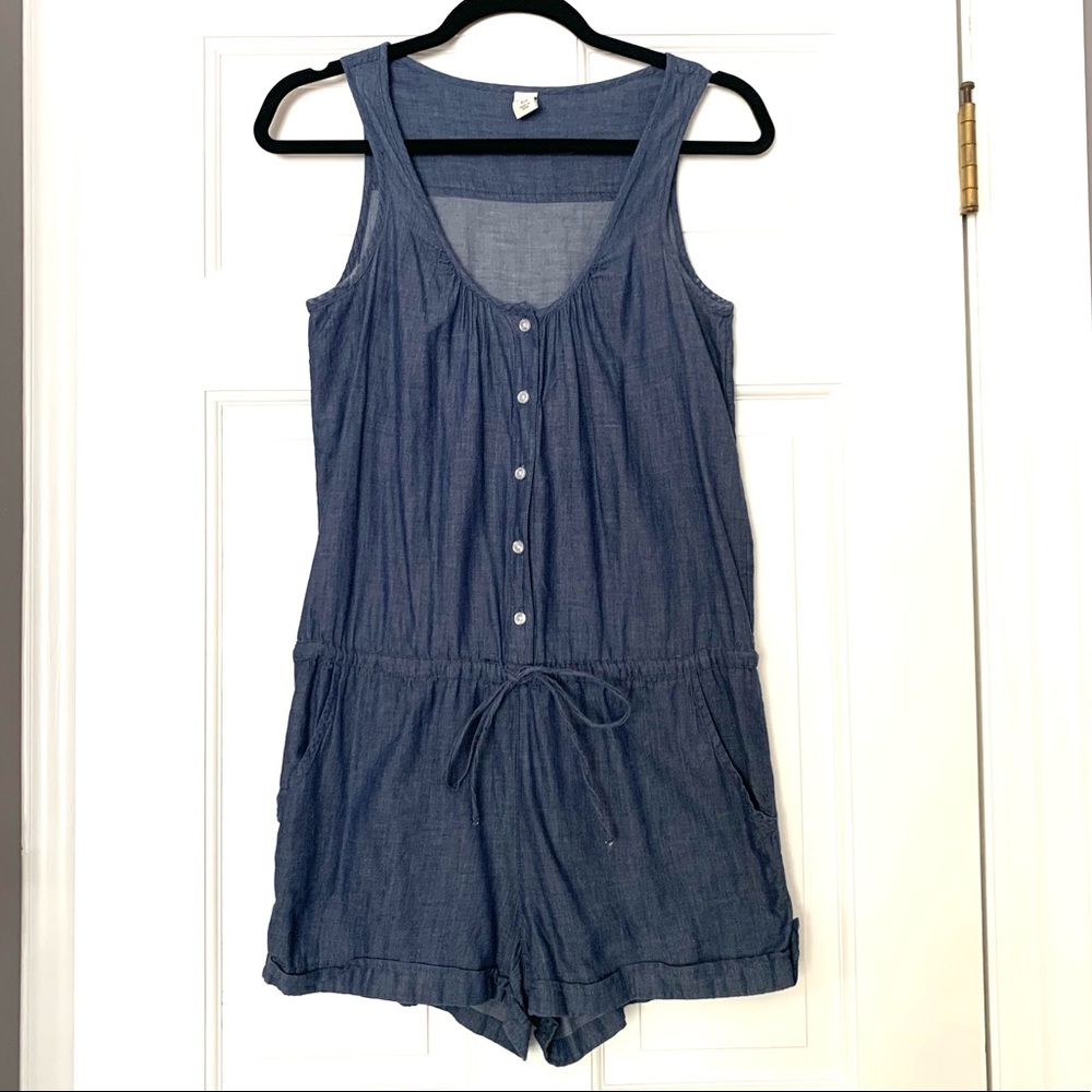 Women’s Denim Button Front Romper XS